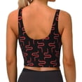 thumbnail image 3 of Vsdgher Red Snake Print Women Sleeveless Athletic Tank Top Built-in Bra Camisole Sports Vest for Yoga Running Fitness Exercise with Removable Pads, 3 of 8
