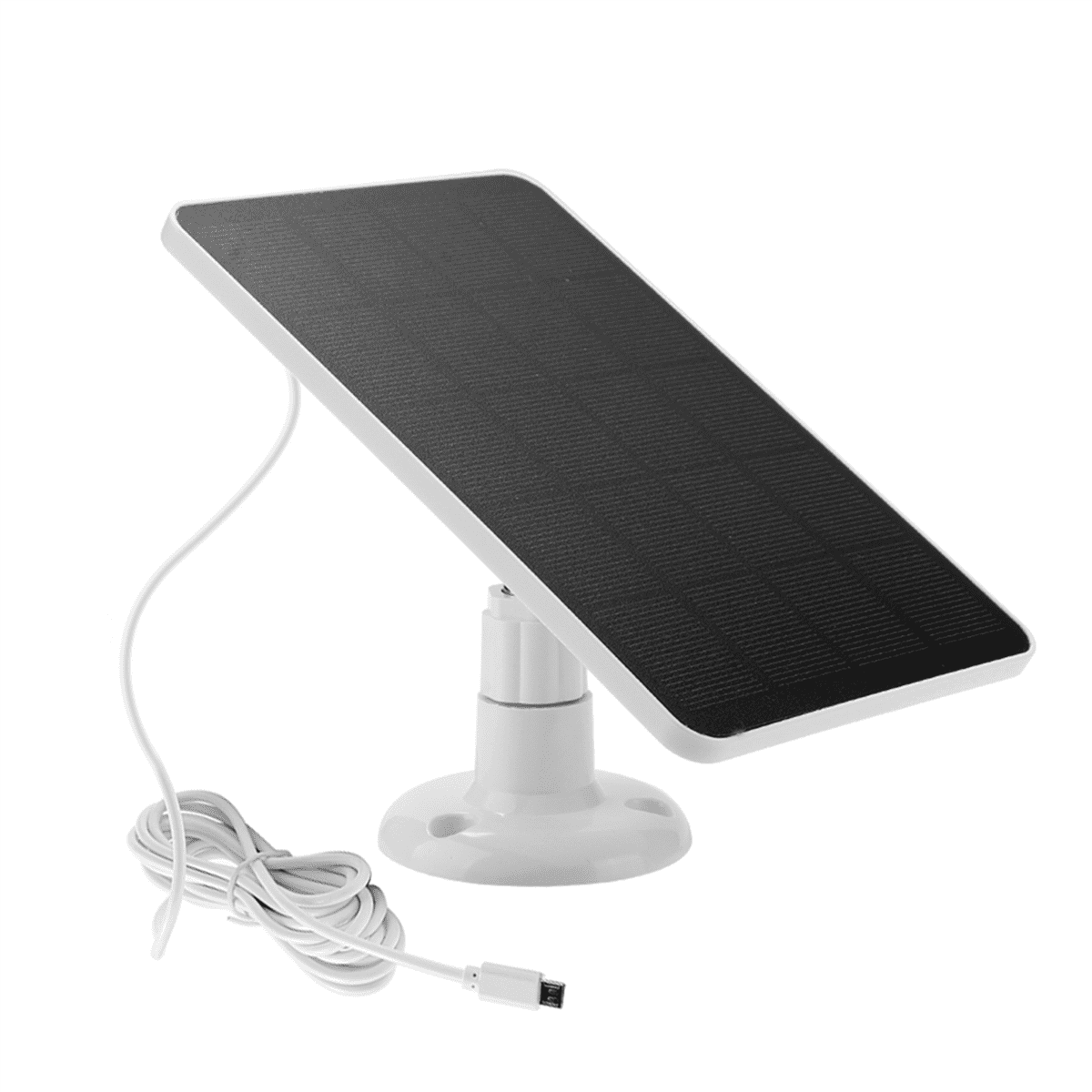 2X Waterproof 10W Solar Panel Charger Security Camera Solar Cells Powered Charger with Charging Cable,White
