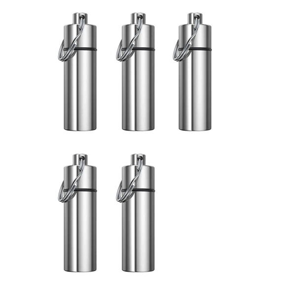 Aluminum Pills Case Waterproof Keychain Storage Container Waterproof Small Box For Hiking Camping Use