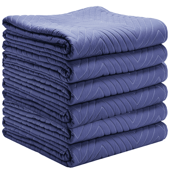 Heavy Duty Moving Blankets (6 Pack) - Pro Max Series - 80"x72" (70 lb/dz Weight) - Quilted Shipping Furniture Pads
