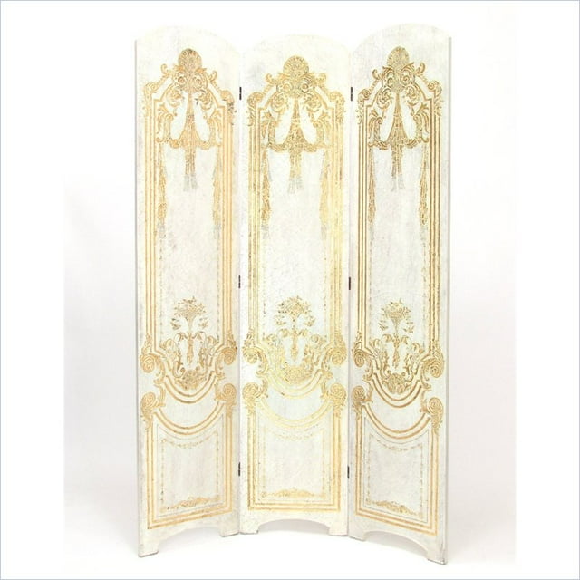Wayborn Hand Painted Classic Scroll Room Divider in Gold