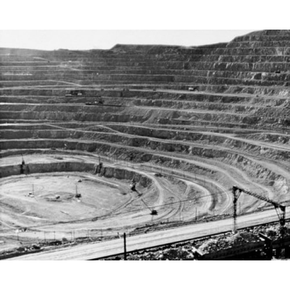 High angle view of an open pit copper mine Ajo Arizona USA Poster Print (24 x 36)