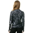 thumbnail image 4 of Aqua Design Women Long Sleeve Sun Protection Rash Guard Swim Surf Snorkel Shirt with Thumb Holes: Black Water size M, 4 of 6