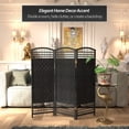 thumbnail image 2 of Red Lantern 4 ft. Short Fiber Weave Folding Screen - Black - 3 Panels, 2 of 7
