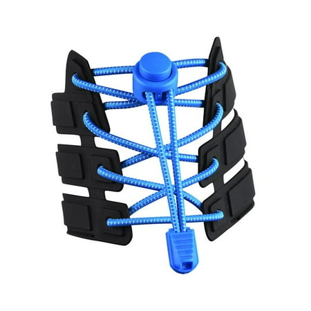 

15 Pairss ColoRed elastic no tie shoe laces reflective elastic bungee cord Lake Blue