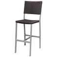 thumbnail image 2 of Home Square Wicker Patio Bar Side Armless Stool in Espresso - Set of 3, 2 of 2