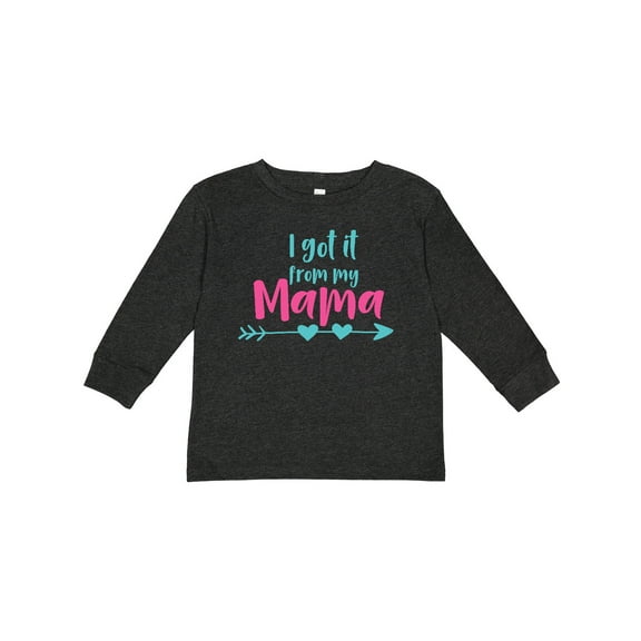 Inktastic I Got It From My Mama, Arrow, Hearts - Blue Pink Boys or Girls Long Sleeve Toddler T-Shirt