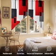 thumbnail image 5 of Red Black Color Block Swag Curtain Valance for Windows, Square Modern Window Treatments Short Swag Topper for Kitchen Windows Bathroom Bedroom, 36"x45", 5 of 8