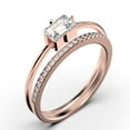thumbnail image 3 of Beautiful Minimalist 1.20 Carat Baguette Cut Diamond Moissanite Engagement Ring, Classic Wedding Ring in 925 Sterling Silver With 18k Rose Gold Plating, Bridal Set, Matching Band, 3 of 4