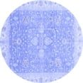 thumbnail image 1 of Ahgly Company Machine Washable Indoor Round Oriental Blue Traditional Area Rugs, 7' Round, 1 of 4