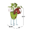 thumbnail image 3 of DecMode Green Farmhouse Metal Indoor/Outdoor Dog Shape Planter with Floral Design, 19"W x 18"H, 3 of 8