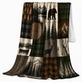 thumbnail image 2 of Cabin Wildlife Wilderness Adventure Moose Bear, Peaceful Mountain Lake Scene, Warm Flannel Blanket for Cabin and Lodge, Outdoor Lovers Camping Gift, Rustic Home Decor, 2 of 9