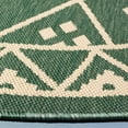 thumbnail image 3 of SAFAVIEH Courtyard Cori Bordered Indoor/Outdoor Area Rug, Dark Green/Beige, 6'7" x 6'7" Round, 3 of 9