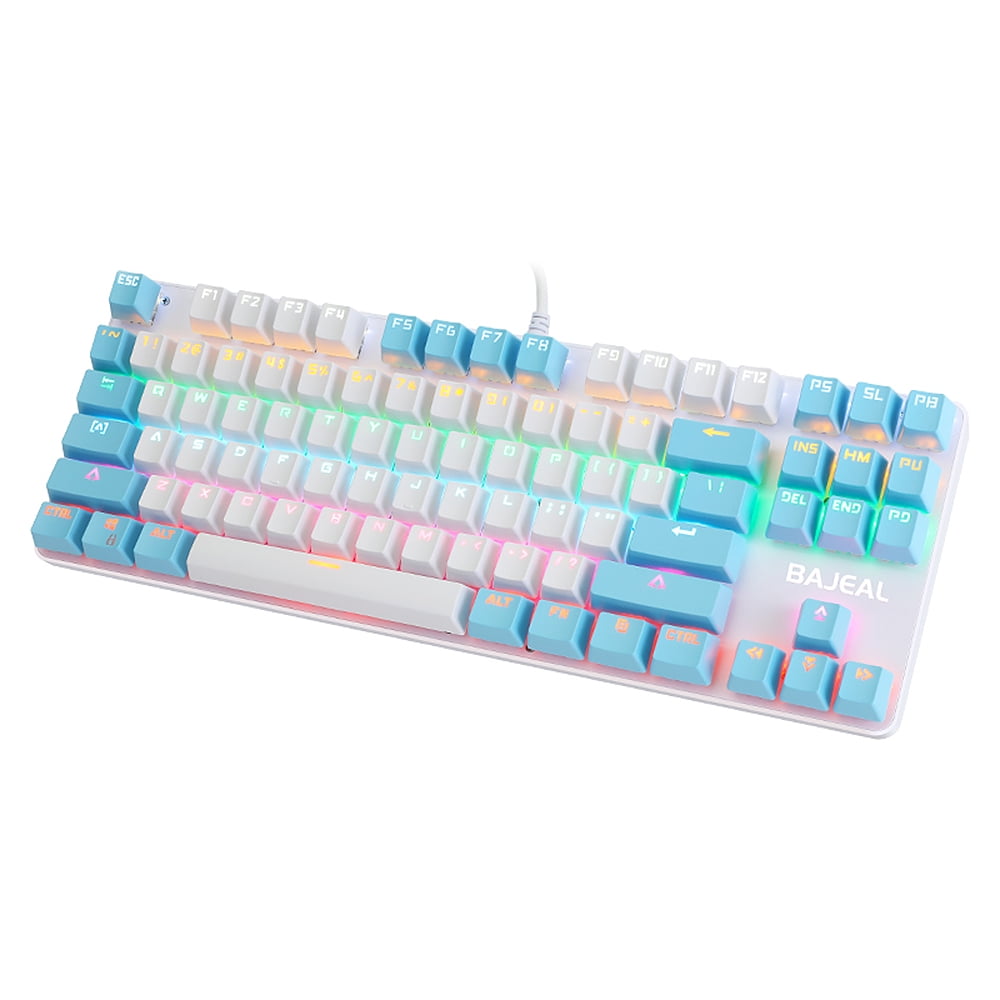 Anself 87 Keys Wired Mechanical Keyboard Mixed Light Mechanical