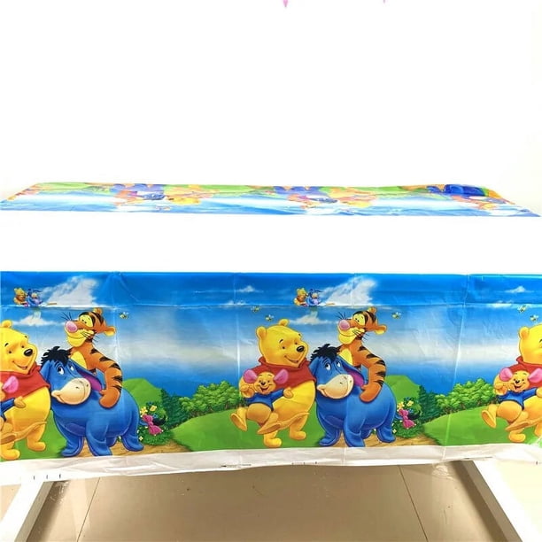Manteles desechables de Winnie the Pooh de Disney, suministros de fiesta de cumpleaños de Winnie the Pooh, 1,1x1,8 M, 1 ud.