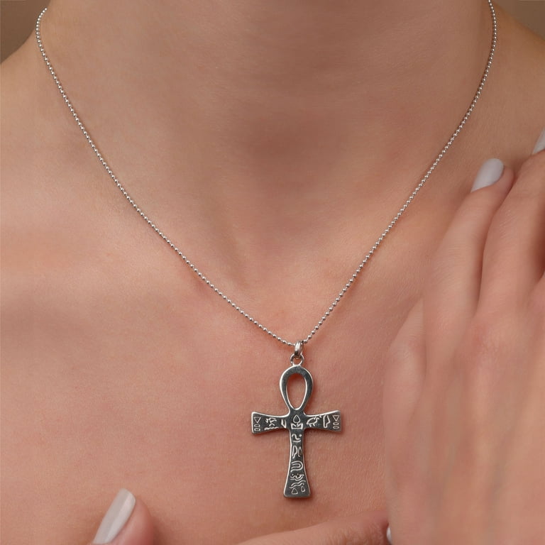 Bling Jewelry Womens Unisex Sterling Silver Egyptian Ankh Cross