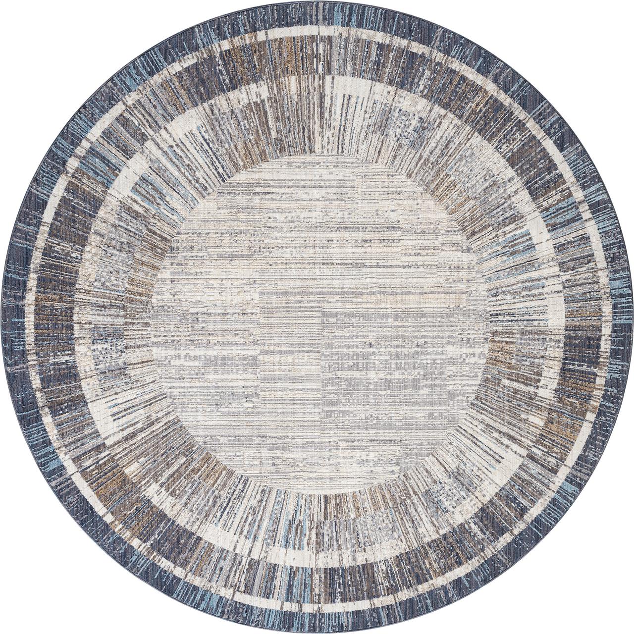 United Weavers Utopia Alden Contemporary Abstract Round Rug, Blue, 7'11" x 7'11"