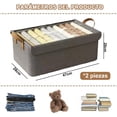 thumbnail image 2 of Organizador de Ropa para Closet 2 Piezas, Cajas Organizadoras De Tela Con Tapa Y Soporte De Acero,Caja De Almacenamiento Plegables Cajones Organizador,Organizadores de Ropa y Papeleras para Dormitorio, 2 of 4