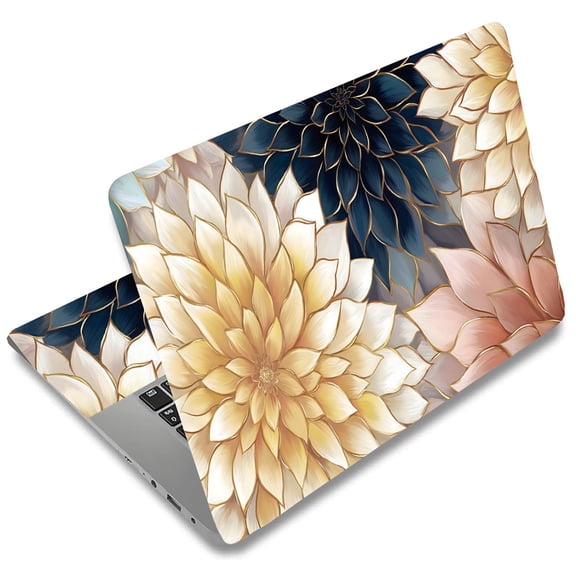 Dahlia Laptop Notebook Skin Sticker Phnom Penh Flower Cover Decal Laptop Protector Notebook PC Computer Art Protector Universal Notebooks Art Decal Fits 12-15.6 inch White Blue