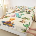 thumbnail image 2 of Erosebridal Cartoon Dinosaur Full Size Sheets for Kids Boys Girls, Dino Letter N Bed Sheets, 4pcs, 2 of 5