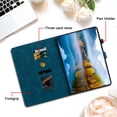 thumbnail image 6 of FJLBDE Case for iPad Mini 7 A17 Pro 2024/Mini 6 2021 8.3 Inch 7th/6th Gen, Embossed Flower Leather Flip Wallet Folio Stand Cover, Blue, 6 of 7