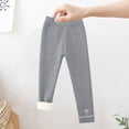 thumbnail image 4 of Odeerbi Kids Girls Fleece Lined Leggings Winter Warm Fleece Leggings Elastic Cotton Pants Gray 7-8 Years, 4 of 9