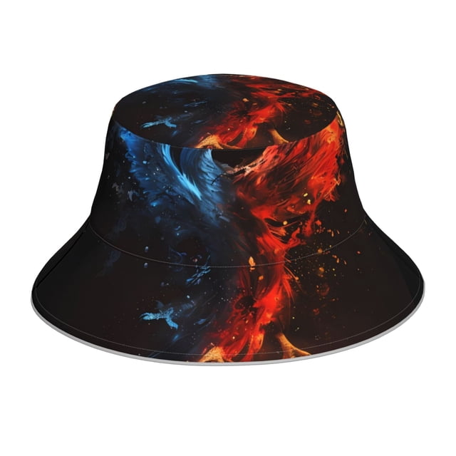 Balery Red And Blue Fire Bird Sombreros para el sol para hombre y mujer, sombrero de pescador con UPF 50+