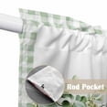 thumbnail image 4 of Eucalyptus Leaves Swag Curtains for Kitchen/Bedroom/Living Room, Sage Green Plaid Watercolor Scalloped Curtains 63 Inch Long, Rod Pocket Window Swag Topper Curtains Valances 2 Panels Set 36"x63", 4 of 8