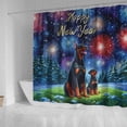 thumbnail image 4 of Happy New Year Doberman Pinscher Family Cheer Winter Midnight Firework Shower Curtain Doberman Dog Lover Gifts Waterproof Bathroom Bathtub Curtain - 02025, 4 of 5