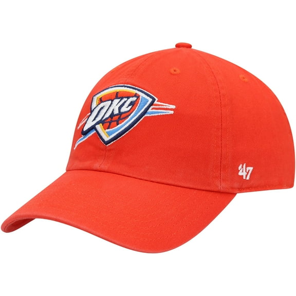 Men's '47  Orange Oklahoma City Thunder Core Logo Clean Up Adjustable Hat