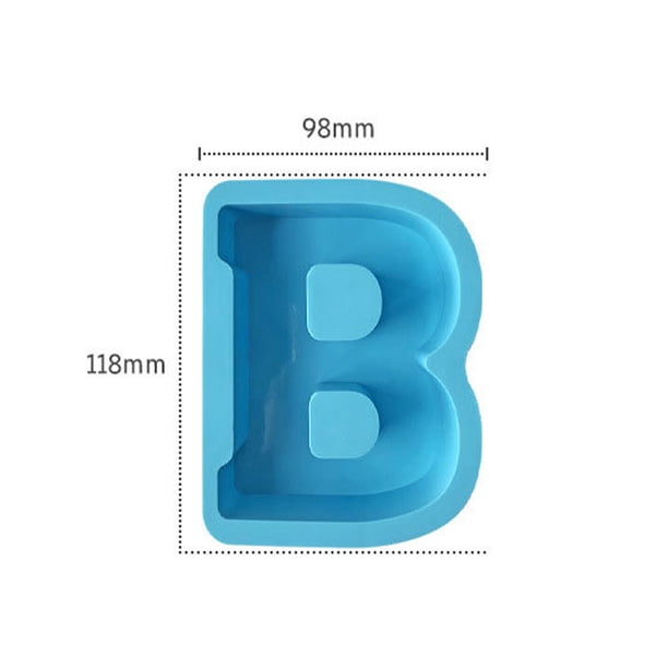 Hornada Molde de silicona azul con letras del alfabeto para repostería,velas,cera,jabón y manualidades con resina (1 pieza) Rkxzt