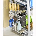 thumbnail image 3 of Dish Rack Drainer, Kitchen Drain Rack Stainless Steel 2-Layer Countertop Sink Drainer Deepen The Sidewall with A Drain Tray for Drying Fruits and Vegetables Tableware Rack,C, 3 of 8