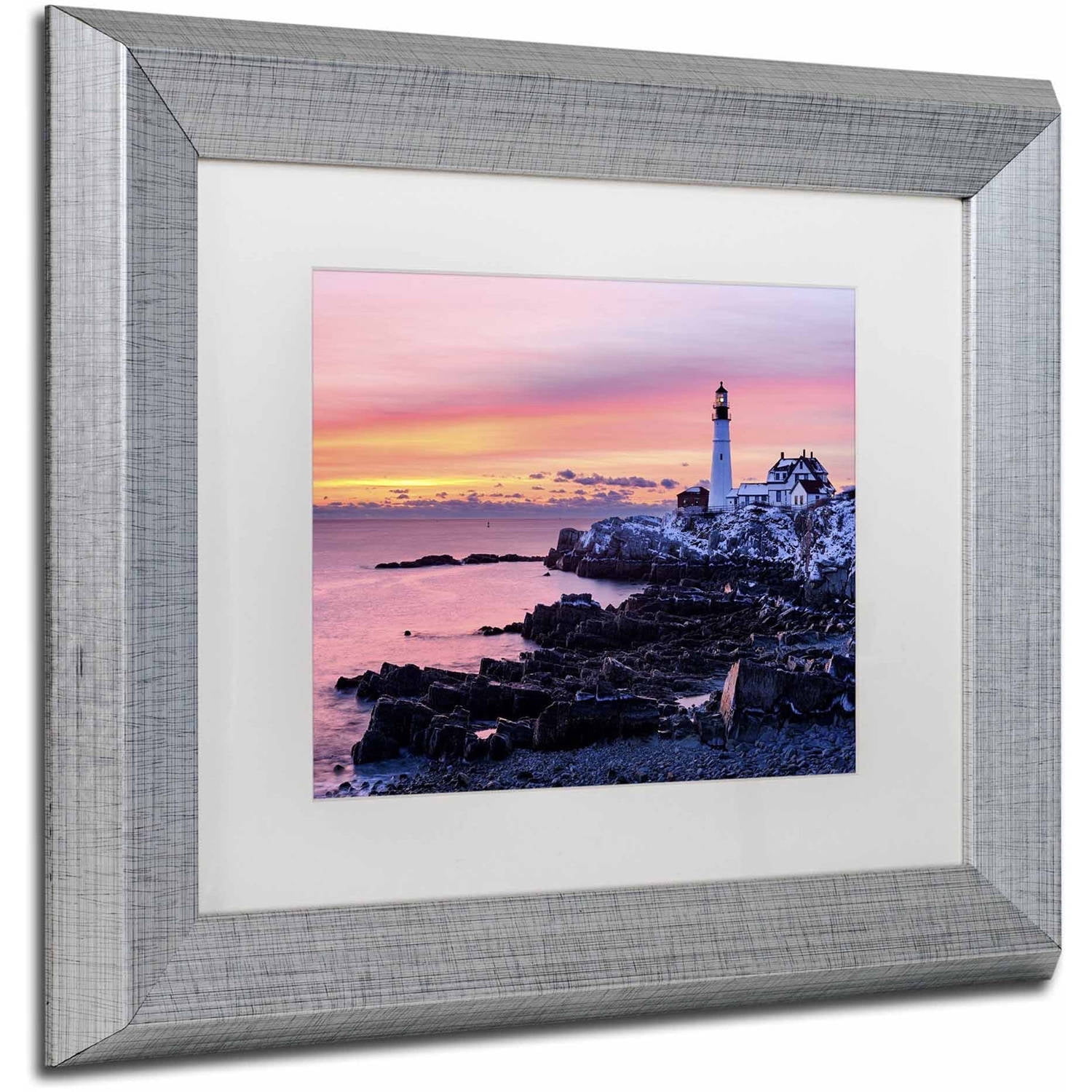 Trademark Fine Art 'Light of Dawn' Canvas Art by Michael Blanchette Photography, White Matte, Silver Frame