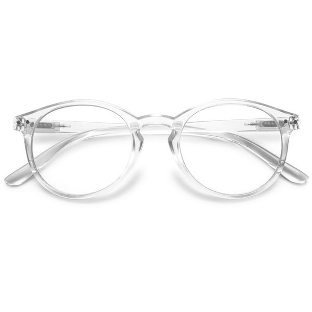 Magimodac round reading glasses 1 0 blue light blocking spring hinge 
