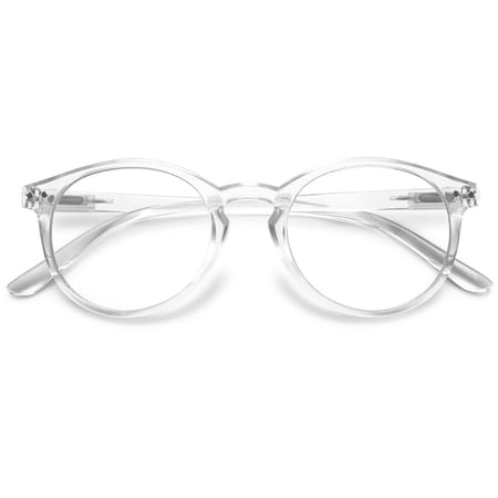 MAGIMODAC Round Reading Glasses 3.5 Blue Light Blocking Spring Hinge Lightweight Reader Eyeglasses for Men and Women