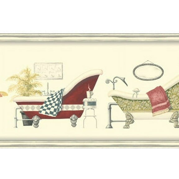 875867 Bathtub Wallpaper Border KH6047b