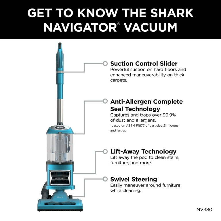 Shark Navigator Lift-Away Upright Vacuum, Nv380, Blue
