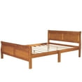 thumbnail image 4 of Queen Size Wood Platform Bed with Headboard and Wooden Slat Support (Oak), 4 of 9