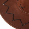 thumbnail image 3 of Penkiiy Cowboy Hats Faux Leather Cowgirl Hat Western Party Hats with Cowboy Bandana for Men Women Mongolian Hat Sunshade Cap Jazz Hat Coffee, 3 of 4