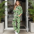 thumbnail image 2 of Renewold St. Patrick's Day Outfits Sweatsuits Women 2 Piece Lounge Sets Women's Activewear Workout Pants and Long Sleeve Top Matching Set, Green Clover Ireland Top Hat Elephant Print, M, 2 of 7