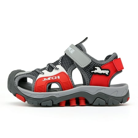 

JMFCHI Boys Girls Sports Sandals Summer Kids Children Hook And Loop Outdoor Soft Sandals Durable Rubber Sole Non Slip Athletic Water Shoes For Pool Beach