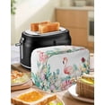thumbnail image 4 of Tropical Flamingo Small Toaster Cover 2 Slice, Kitchen Appliance Covers, Botanical Summer Watercolor Flower Plant Toaster Oven Cover with Loop, Bread Machine Cover Polyester Dust Cover Protection, 4 of 4