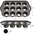 thumbnail image 2 of Paquete de 2 moldes para mini tartas de queso de 12 cavidades con fondo extraíble, 2 of 8