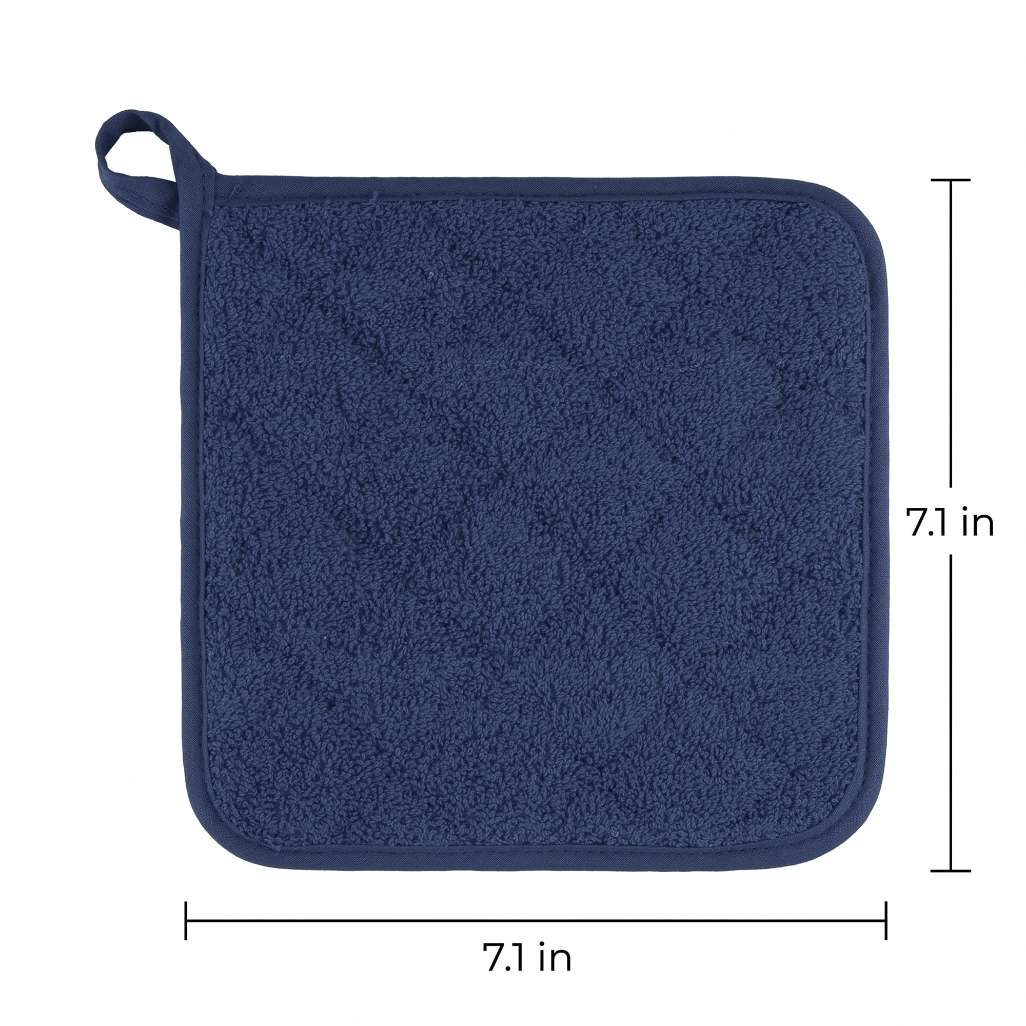 Unique Bargains 2 Pcs Square Pot Holders Heat Resistant Non Slip Pads Dark Blue 7.1"x7.1"