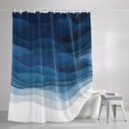 thumbnail image 3 of Navy Blue Ombre Shower Curtains for Bathroom, Abstract Modern Stripe Waves Moires Waterproof Fabric Shower Curtain, Decorative Bathroom Curtain for Bathtub, 72"x84" , No Hooks Included, 3 of 9