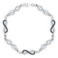 thumbnail image 1 of Infinity Black and White Diamond Tennis Bracelet in 10K White Gold (1/3 cttw), 1 of 3