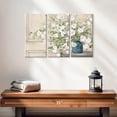 thumbnail image 2 of Elephant Stock White Bouquet Wall Art - Horizontal Multi Panel Canvas - Living Room Wall Decor - Floral And Botanical Multi Panel - Pink And Beige Decor By Julia Purinton - 23" x 14", 2 of 4