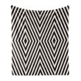 thumbnail image 1 of Stripe Soft Flannel Fleece Throw Blanket, Optical Illusion Style Graphic with Nested Rhombus Shape Pattern, Cozy Plush for Indoor and Outdoor Use, 50" x 70", Eggshell Charcoal Grey, by Ambesonne, 1 of 6