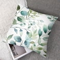 thumbnail image 7 of Green leaf pillowcase, eucalyptus flower watercolor pillowcase, gray bubble leaf printed modern pillow cover decoration gift bed sofa living room  , various sizes, set of 2, 7 of 7