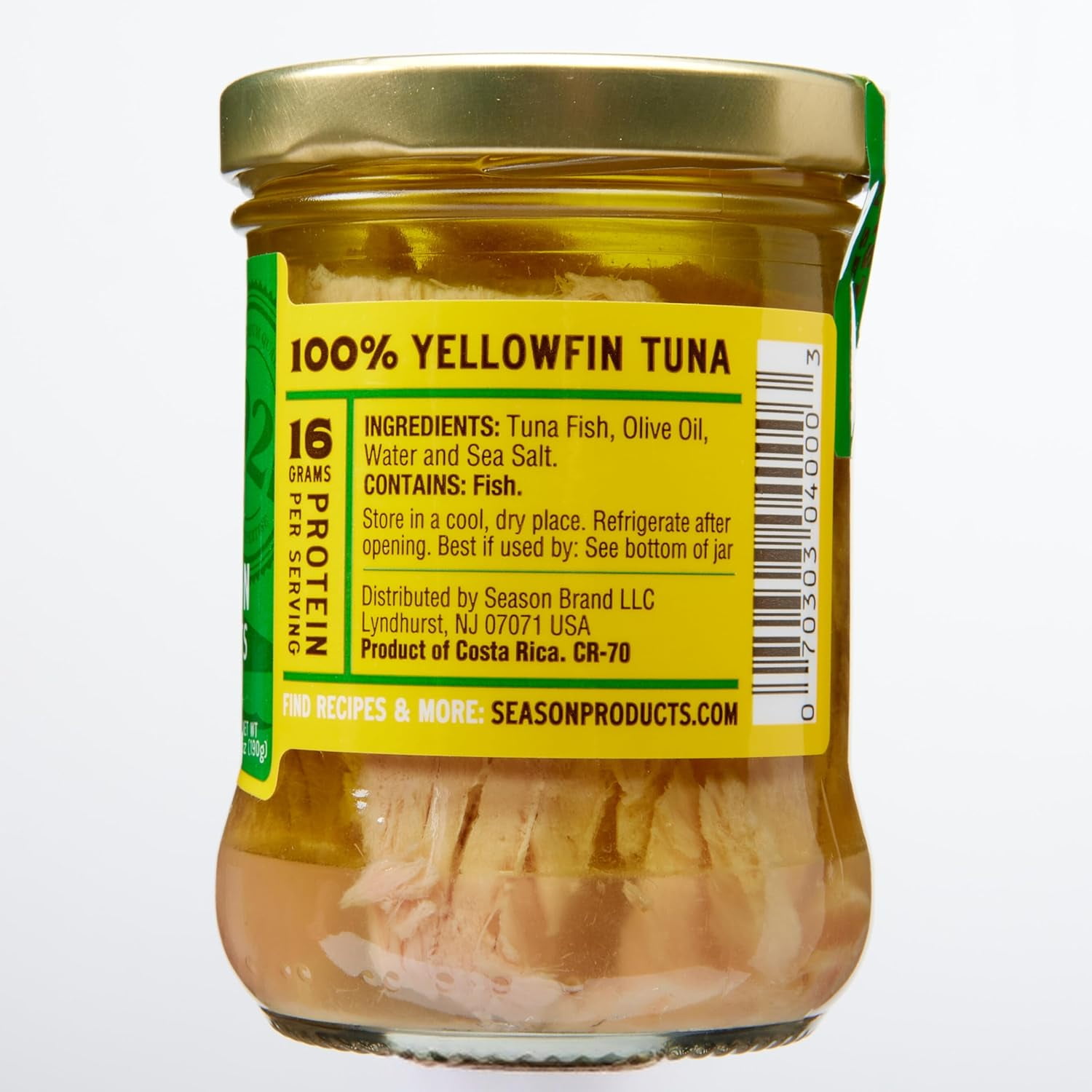 SEASON Wild Caught Yellowfin Tuna Fillets in Olive Oil - 6.7 Oz, 6 Pack